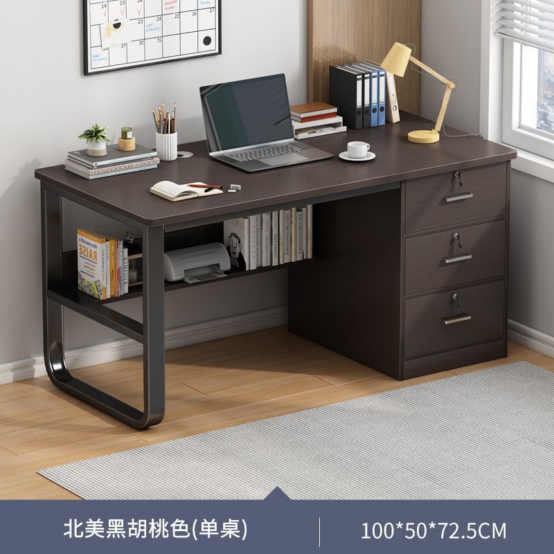 [three drawers with lock] 100cm black walnut