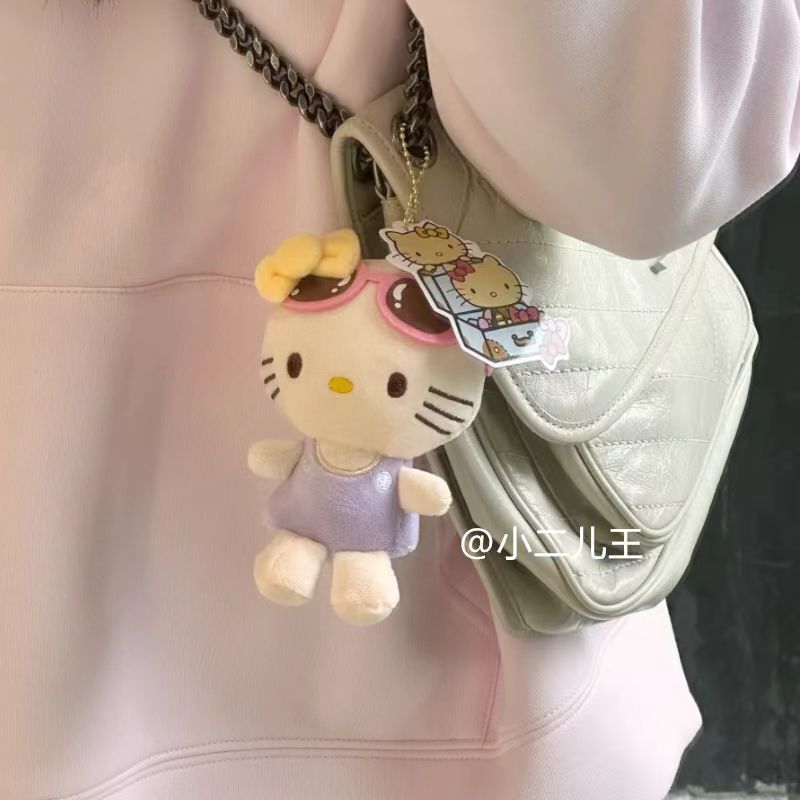 卡通HelloKitty毛衣KT钥匙扣挂件公仔女背包书包装饰凯蒂猫小玩偶|undefined