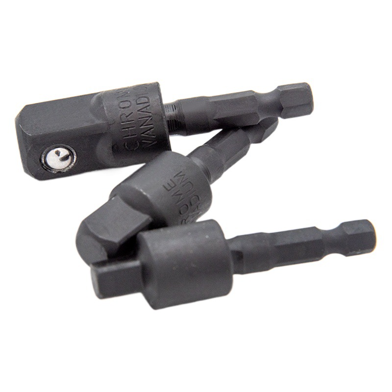 Ennegrecimiento 360 grados de rotación de cabeza cuadrada mango hexagonal manga biela lote de aire eléctrica manga de conexión varilla de conversión