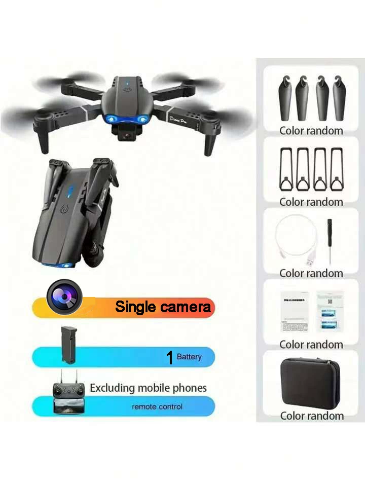 Folding Drone E99 Remote Control, CCTV or No-Camera Options, Single/Dual/Three Batteries
