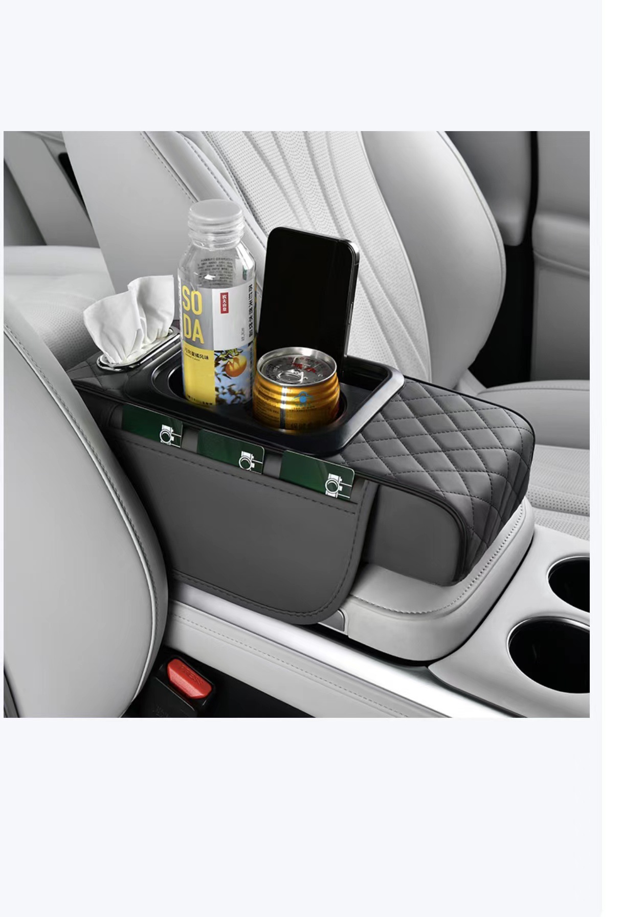Z4P Car Armrest Box Pad Hei Pad small size 4-in -1 Car Tissue Box Storage Bag Water Cup Holder Multifunctional