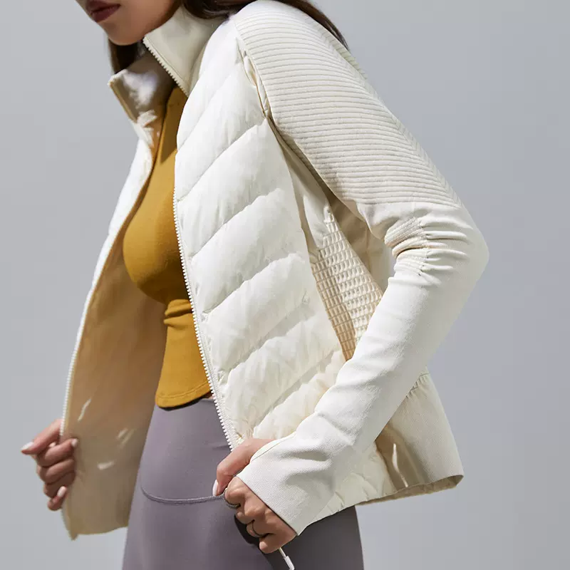 lulu同款90%鹅绒运动羽绒服户外健身休闲跑步女秋冬修身防风外套