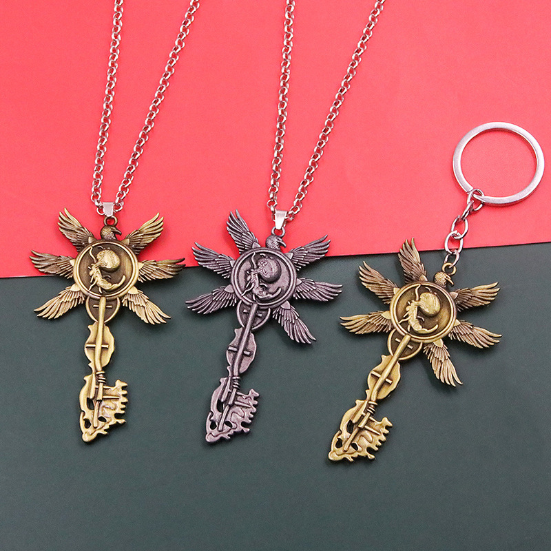 Game Peripheral Resident Evil 8 Eagle Baby Retro Key Metal Keychain Pendant Necklace Halloween