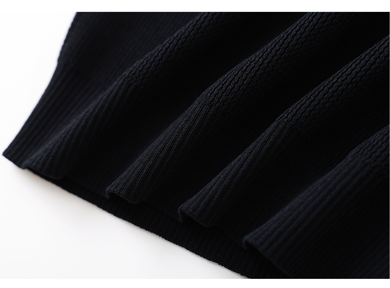 Áo thun dệt kim tay ngắn cổ tròn chất liệu Tencel siêu mịn — màu xanh navy chi tiết 23