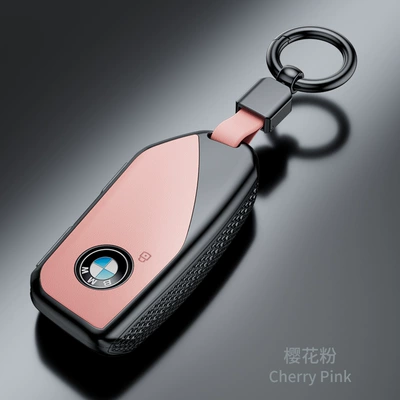 Car key bag — Suitable for New Bmw - bmw-blade-model-nappa-pattern-sakura-pink-keychain-set