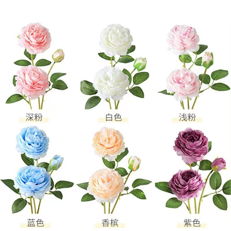 洋牡丹の造花は花の家庭の客間に花束を飾っています。|undefined