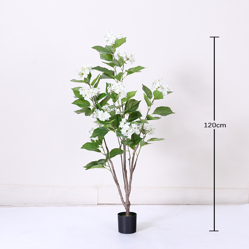 Simulación de plantas verdes, sensación avanzada, hortensias, árboles falsos, plantas en macetas, decoración de sala de estar de interior, plantas falsas, decoración del hogar de piso
