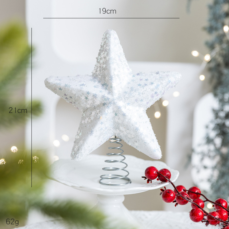 クロスボーダー新製品クリスマスツリートップスターデコレーション粘着ピンクダイヤモンドシーンフォーム五芒星クリスマスツリートップアレンジメント装飾|undefined