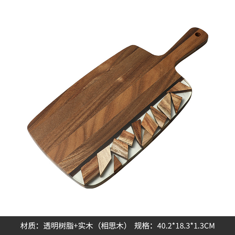 现代原木风食光碎片木纹果盘样板间民宿茶几餐桌创意收纳盘装饰品