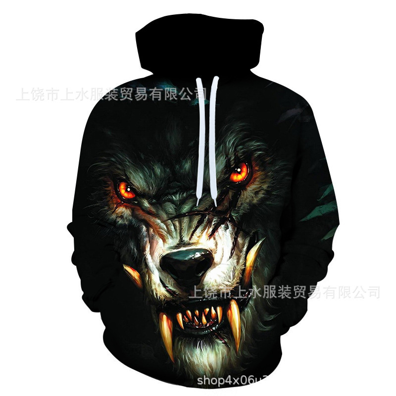 Source Manufacturer New Snow Wolf 3D Sweatshirt Couple Trendy Brand Loose Top Digital Printed Hoodie
