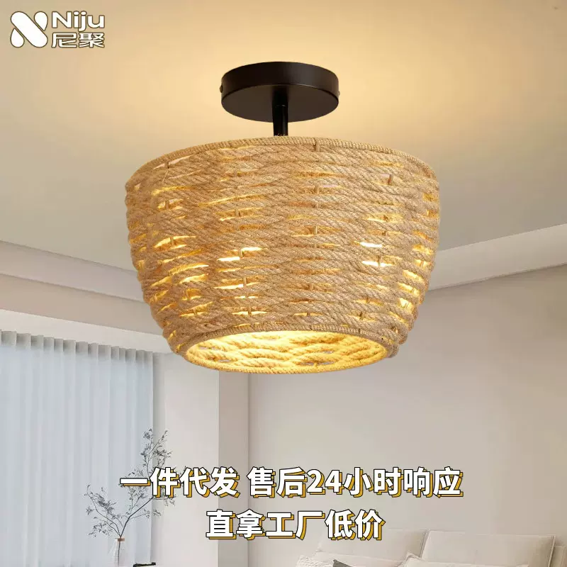 复古客厅主灯led吸顶灯客厅简约入户走廊过道灯广东中山灯具简约