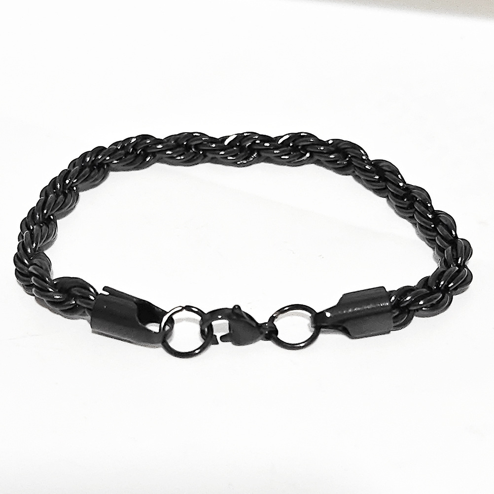 15g Weight Chain Bracelet Classification Titanium Steel Chain Material Twisted Rope Chain, snake chain, figaro chain Chain Type 1 Piece Quantity Daily Occasion Titanium Steel Material Geometric Pattern All Seasons Season Men's Gender Hip-Hop Style Hip-Hop Geometric Titanium Steel Men's Chain Bracelet Men's Chain Bracelets 11