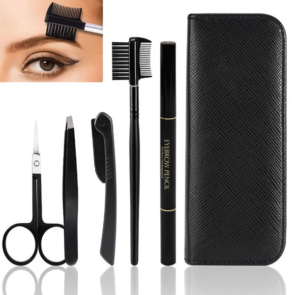 Factory eyebrow shaping suit 6-piece set stainless steel eyebrow clip eyebrow knife eyebrow scissors novice eyebrow scraping tool suit in stock