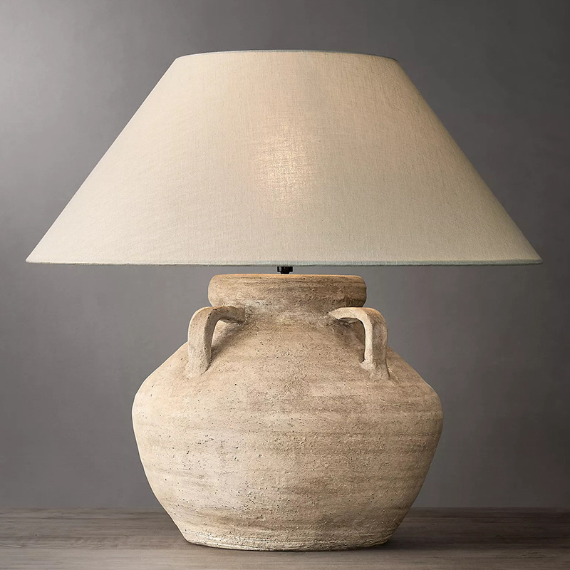 Homestay Hotel Table Lamp Japanese Zen Decoration Handmade Vintage Bedroom Bedside Study Pot Lamp
