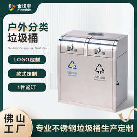 厂家直供市政街道加厚双分区垃圾桶支持LOGO定制大容量环卫垃圾桶