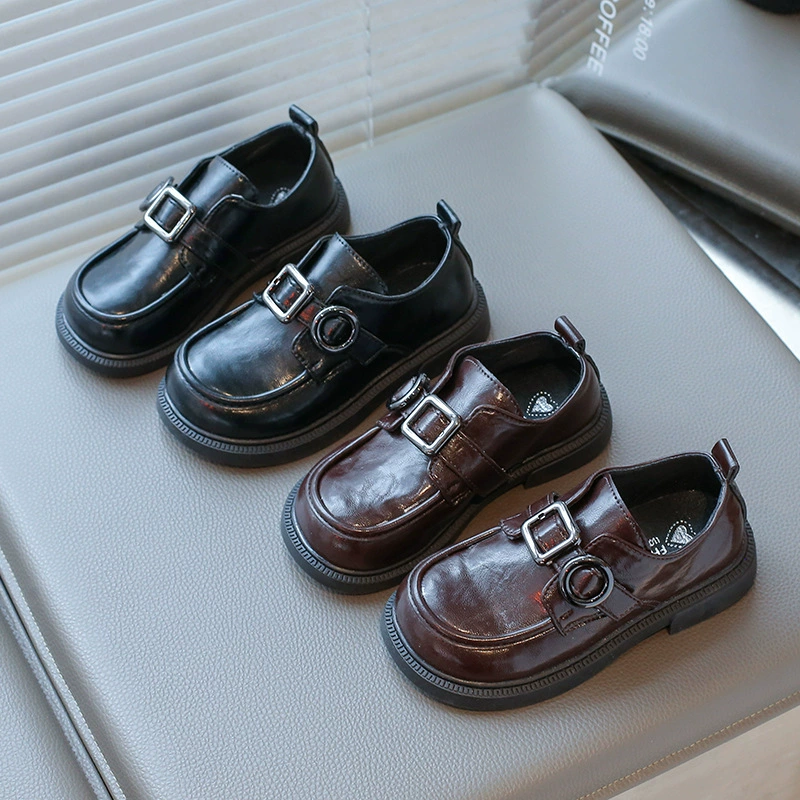 Маленькие кожаные туфли для детей 2025 весна и осень новые женские туфли в английском стиле
