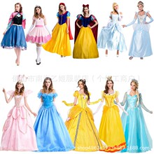 万圣节白雪公主茜茜玛丽公主冰雪奇缘角色灰姑娘制服长款晚礼服装