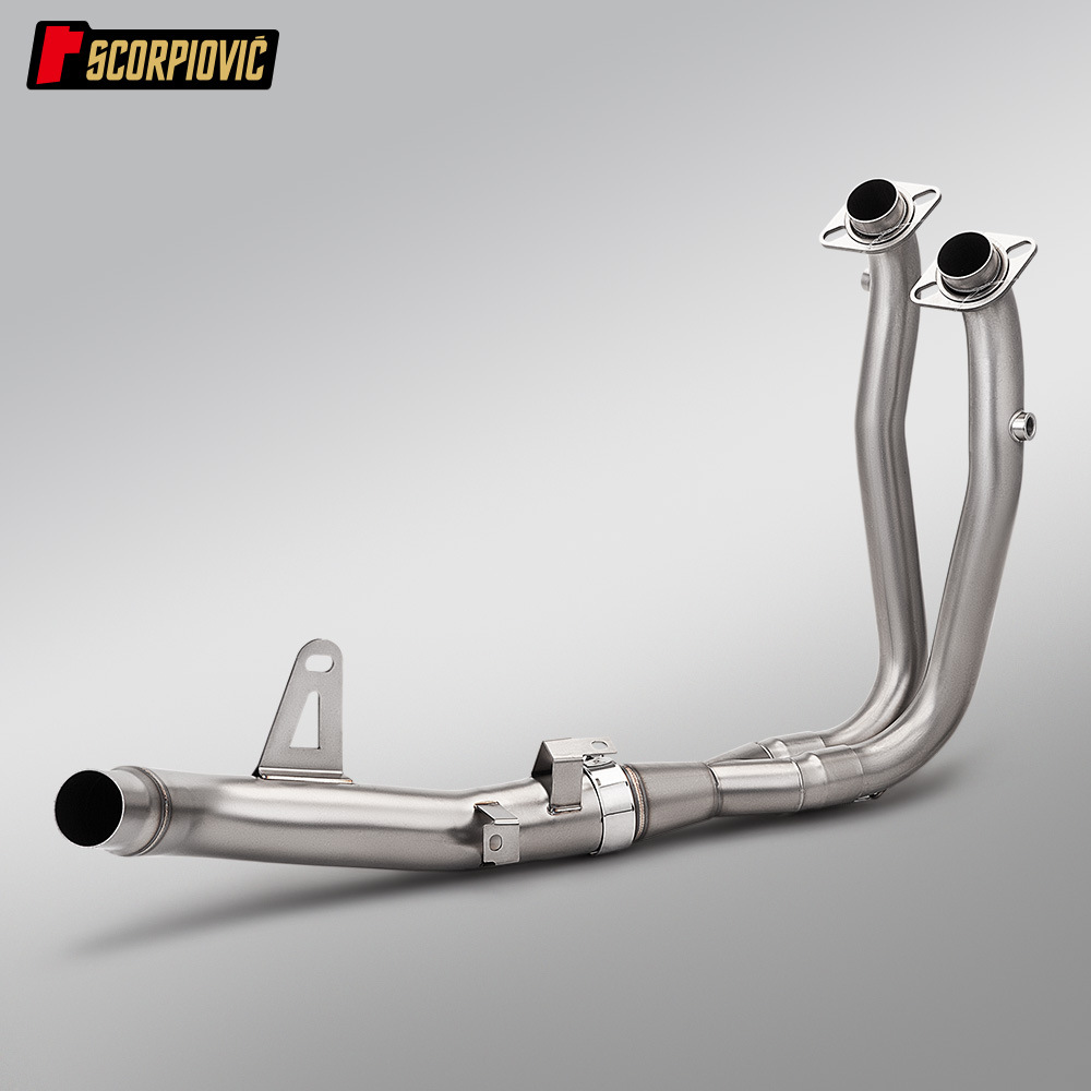 Suitable for Motorcycle Modification, Stainless Steel Split Front Exhaust Pipe to Connect to the Original Rear Section