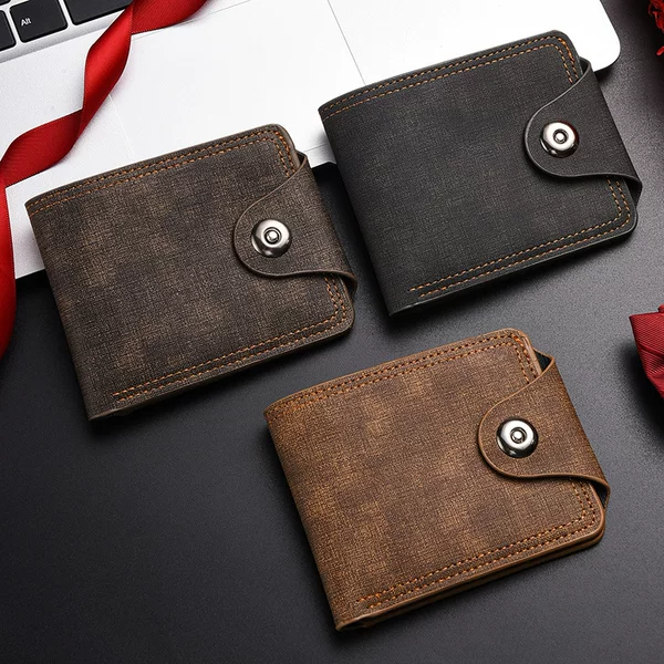New Cross-border Men's Wallet Large Capacity with Zipper Multi-card Holder Soft Leather Horizontal Buckle Men's Wallet Short Wallet for Men