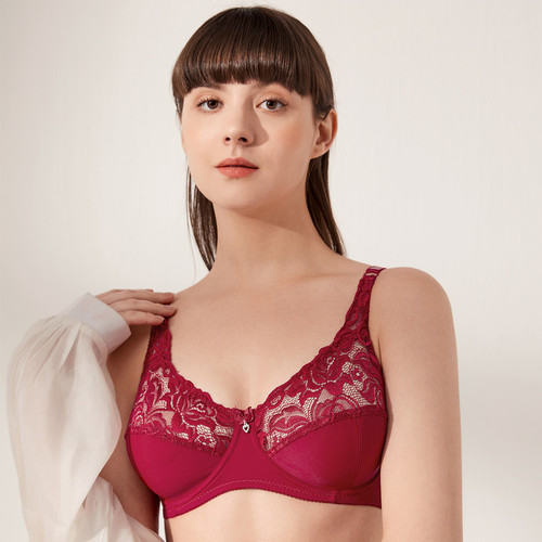 Large Cup Ultra-Thin Bra with Lace, Sexy, Underwire, Push-Up and Shaping for Women