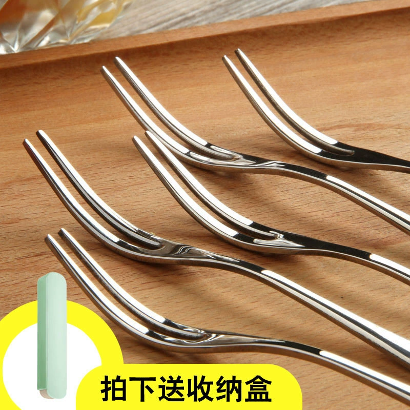 Ins красивый набор вилок для фруктов из нержавеющей стали, портативная доступная роскошная утолщенная бытовая вилка для торта, вилка для закусок, вилка для фруктов