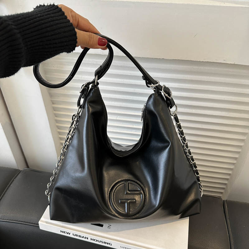 Bolso de mano de gran capacidad de alta calidad de la cadena de cuero suave nicho diseño mochila moda hombro bolsa de mensajero de la manera