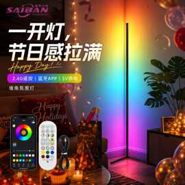 源头工厂落地灯2.4G蓝牙APP落地氛围灯3节对插5V幻彩墙角氛围灯