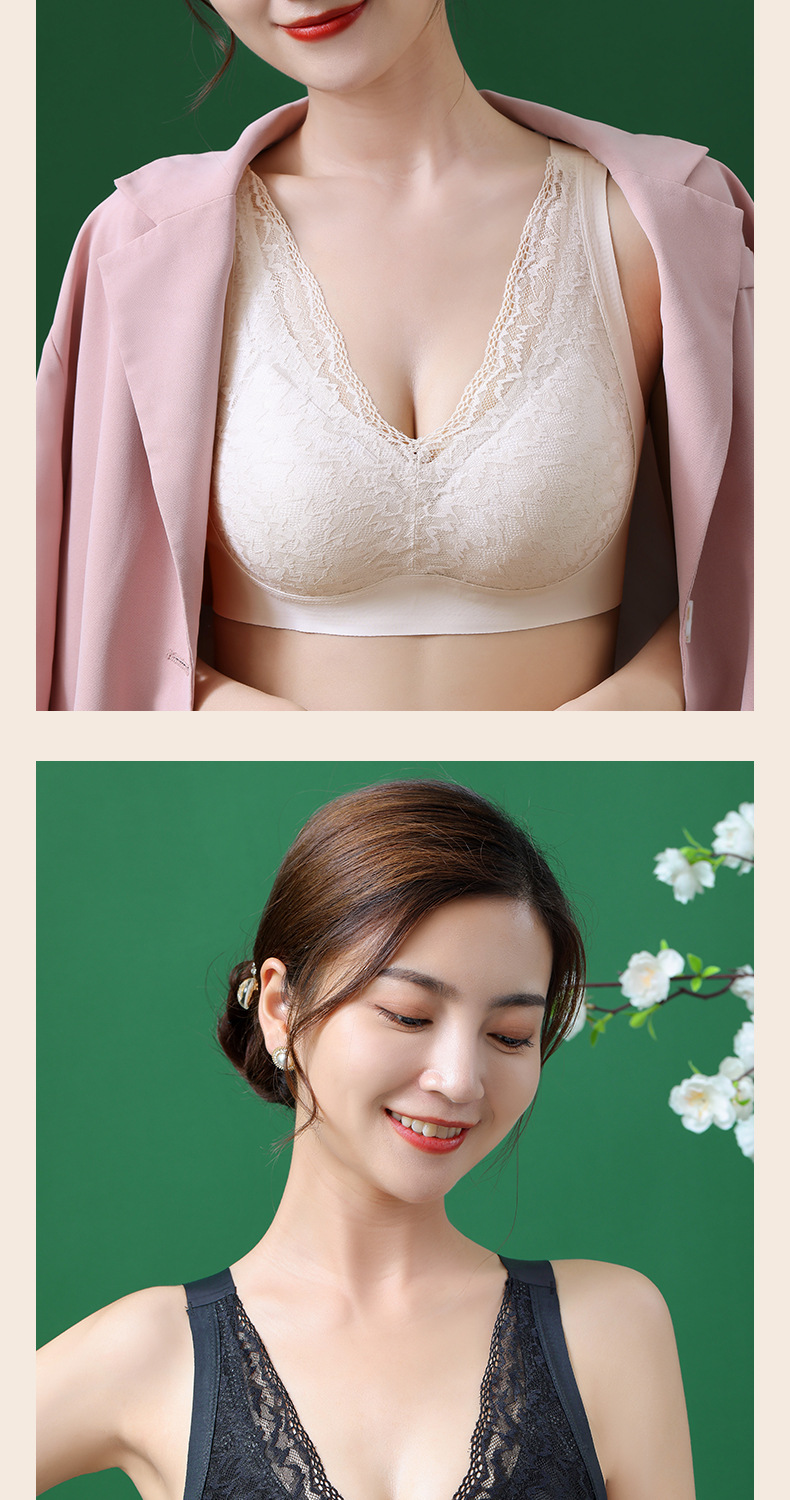日本乳胶反重力系列内衣女士宽肩无痕运动文胸收副乳蕾丝胸罩批发详情20