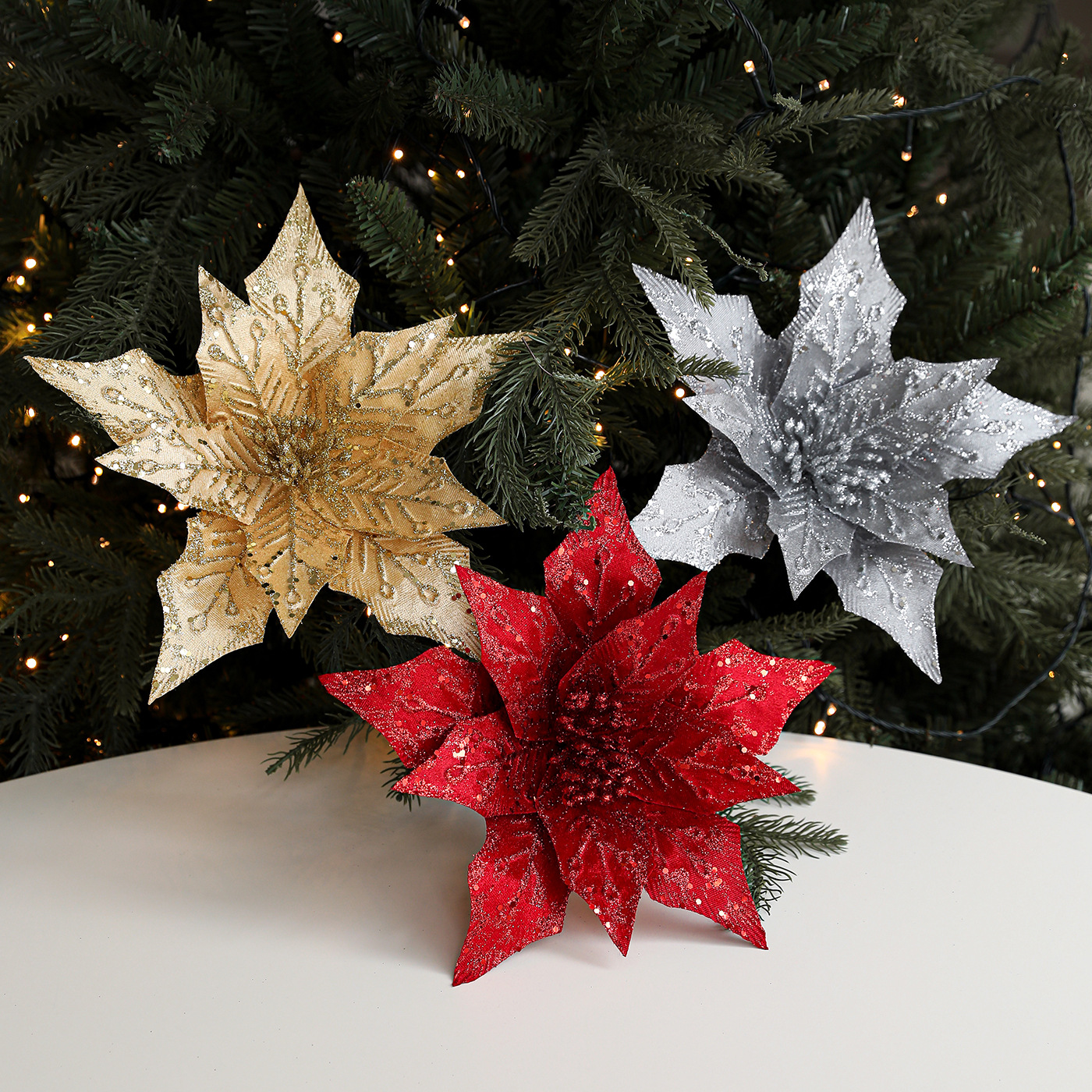 29CM tela flor de simulación flor flor de Navidad flor de decoración ornamentos ornamentos guirlandas de Navidad