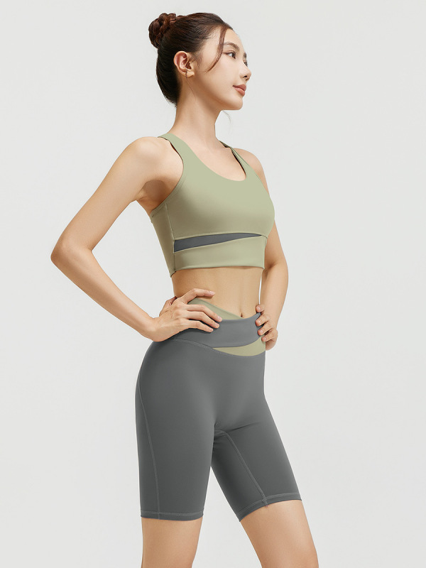 聚衣堂色合わせレジャースポーツスーツ通気性フィットネススーツ高弾裸感ヨガスーツ女性|undefined