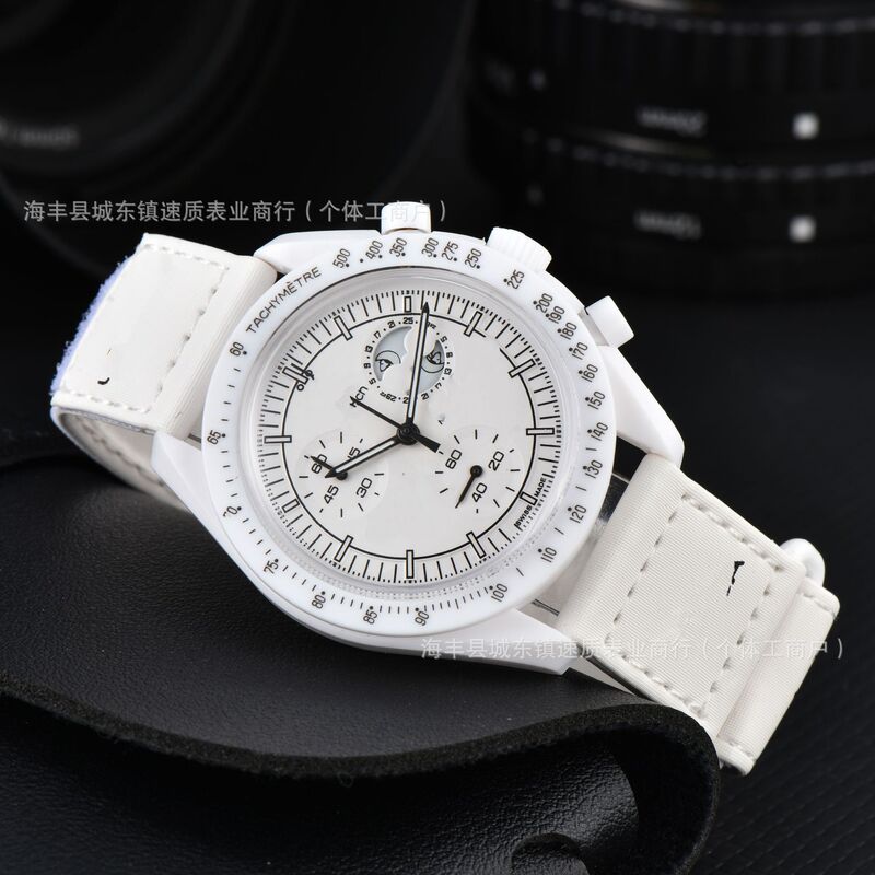 New Cross-Border Men's Fashion Hot-Selling Model Moon and Mercury Collaboration Planet Space Casual Chronograph Six-Hand Quartz Watch New Cross-Border Men's Fashion Hot-Selling Model Moon and Mercury Collaboration Planet Space Casual Chronograph Six-Hand Quartz Watch