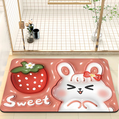 卡通3D視覺膨脹軟硅藻泥風格地墊衛浴室吸水速干腳墊防滑