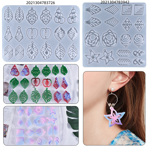 Poppy diy crystal glue mold homemade high mirror earrings pendant jewelry silicone mold wholesale