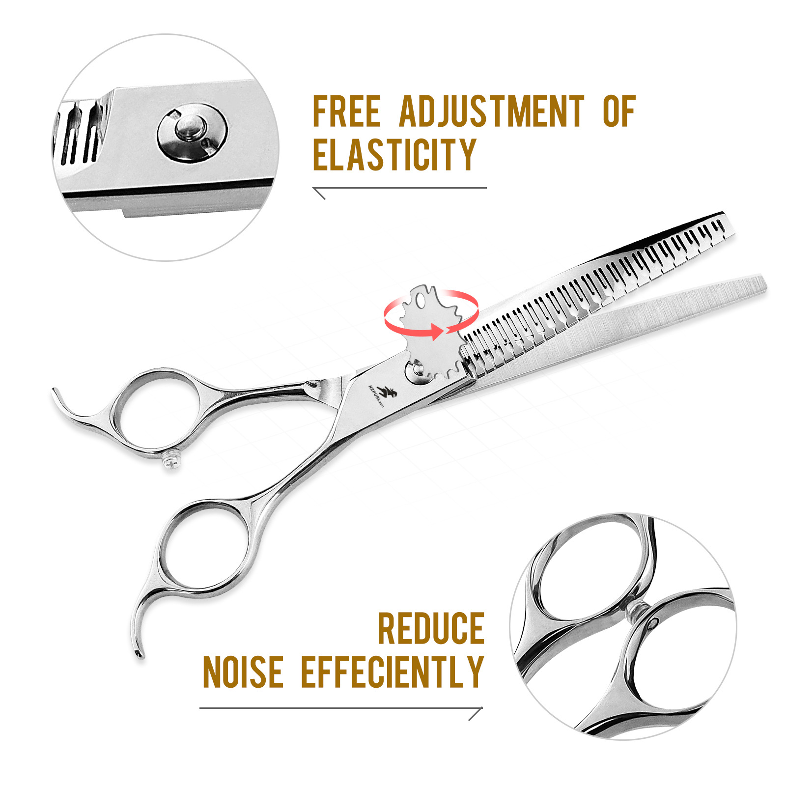 Ciseaux de toilettage professionnels courbés pour animaux_voghion.com