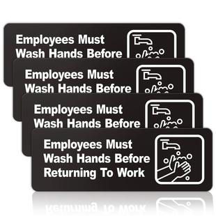 Cross-Border Wholesale Acrylic with Adhesive Backing English Employee Must Return to Work Post Front Handwashing Signs