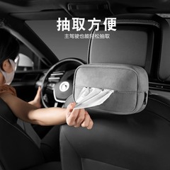 新型の軽豪華な自動車のティッシュの箱の鹿の皮の絨毛のアイデアの車載の引き出し箱の車内の手すりの箱の紙は箱のクロスボーダーの電気を引き出します。