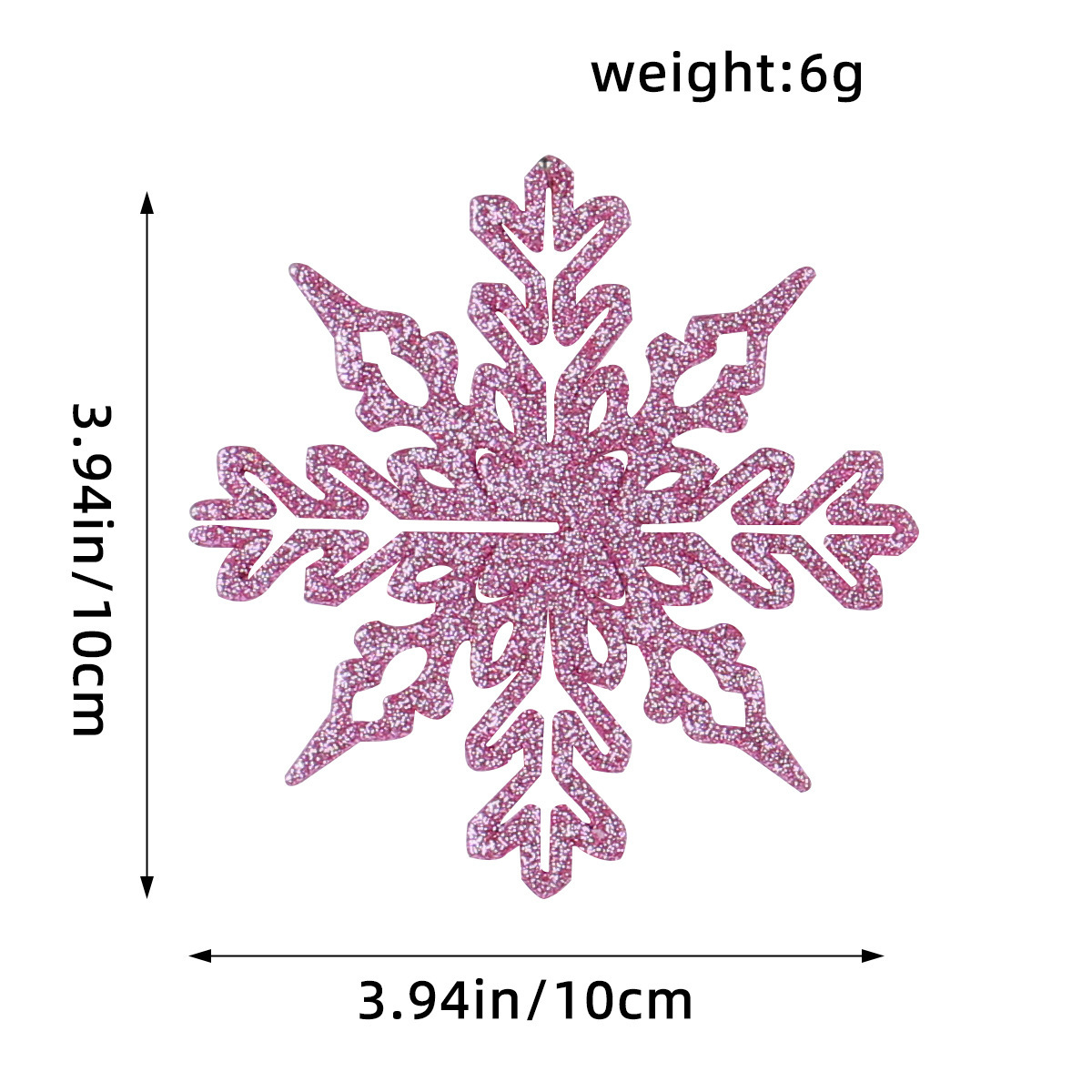 Decoraciones de Navidad 10CM flocos de nieve polvo de plástico flocos de nieve decoración árbol de Navidad colgante de nieve hueco