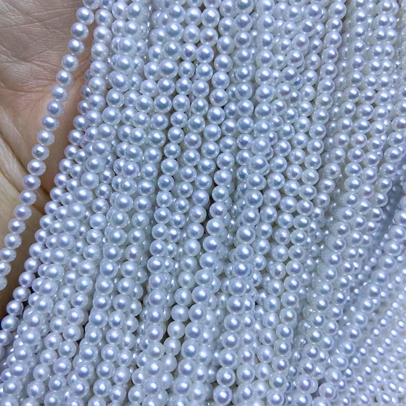 3-4mm天然淡水珍珠颈链女choker设计感美国