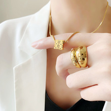 ��ʽ˫ϲ������Ů�Ѹֶ�18K���й����οշ��·��ָ��Ƶ�׹����ɫ