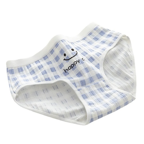 Japanese-style checkered underwear for women, pure cotton crotch breathable girl's pants head, waist girl student ladies' triangle pants wholesale 