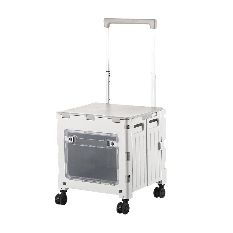 Carrito de compras plegable montado en automóviles de You耐, almacenamiento de plástico para comprar verduras, carro de extracción transparente, marco de almacenamiento al aire libre, carro de campamento