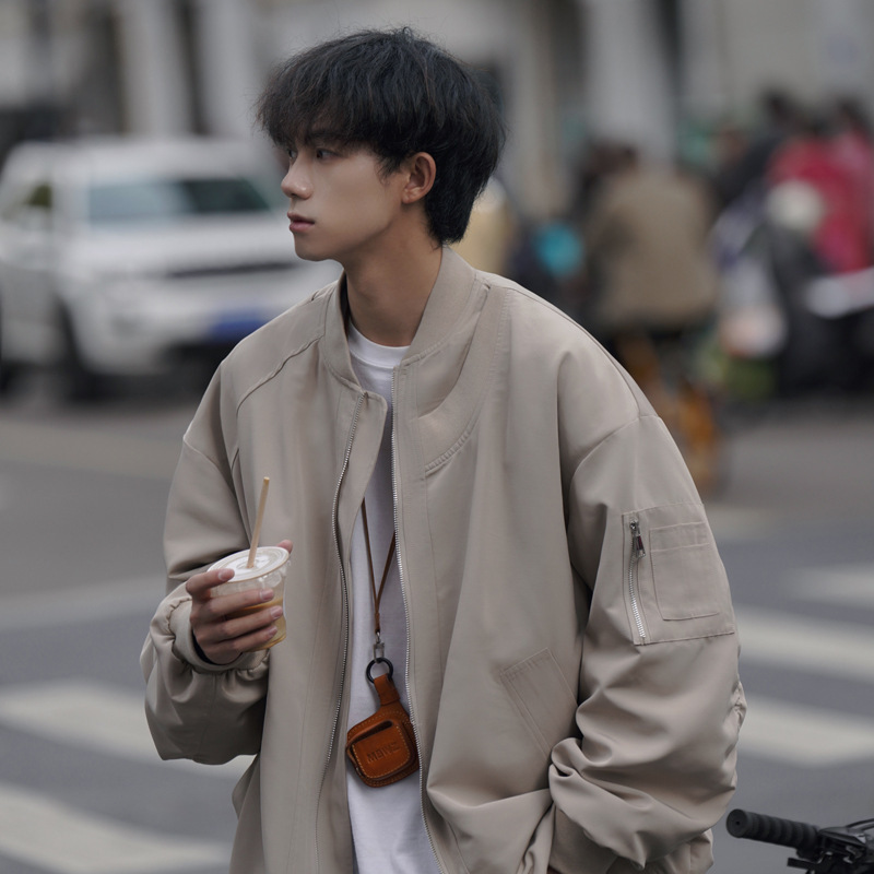 Aviator Jacket Men's Spring and Autumn Trendy Brand Trendy Niche Design Feeling Puppies Handsome High-end Baseball Suit Jacket American Style Retro