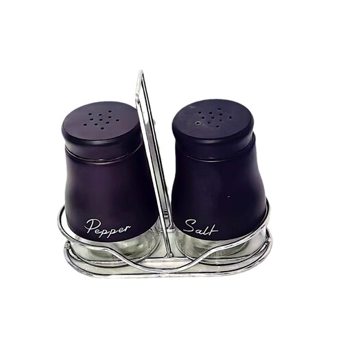 Hot salt and pepper bottles stainless steel glass sprinklers 4oz seasoning bottles with iron frame shelves spice bottles