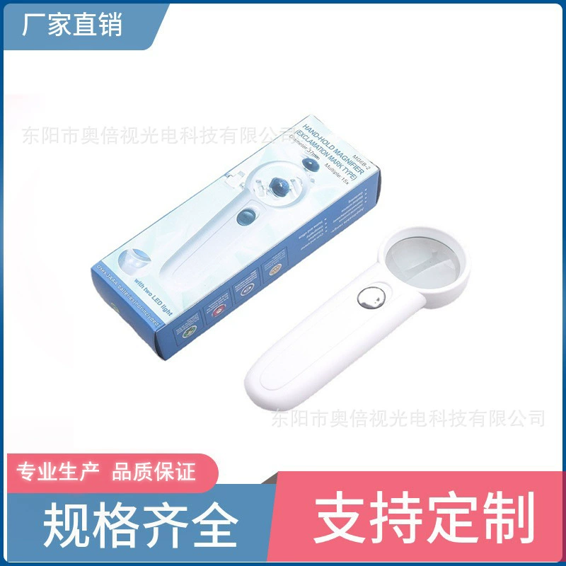 Двойное светодиодное увеличительное стекло высокой мощности белое с легким пластиковым портативным 15-кратным освещением 37 мм объектива микроскопа