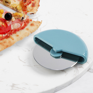 Stainless steel roller pizza knife round plastic handle Pancake knife pancake baking tool pizza wheel knife