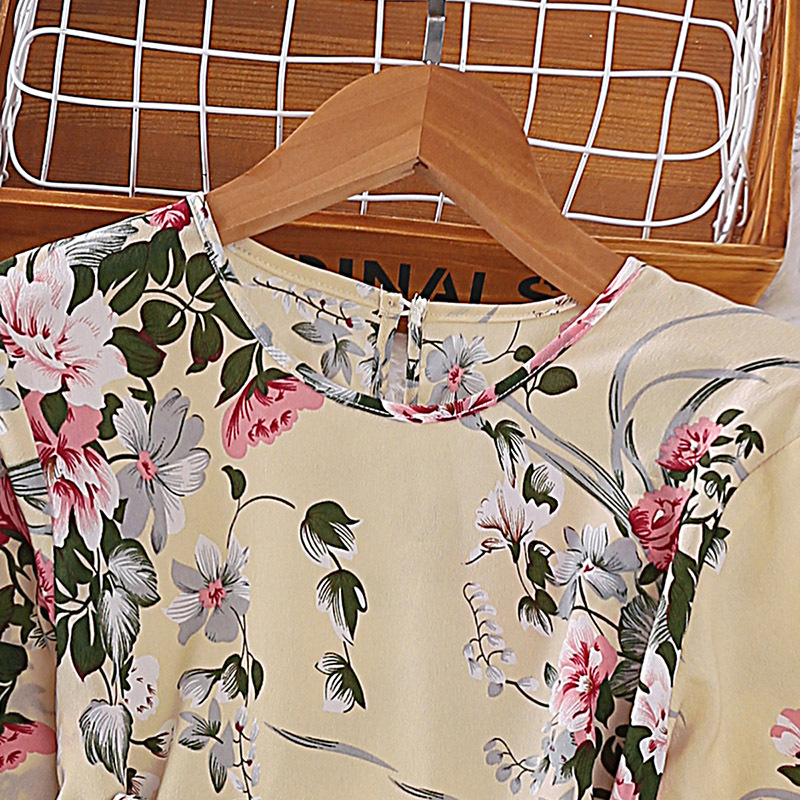 Mädchen Blumen Langarm Prinzessinnenkleid Für Den Herbst_voghion.com