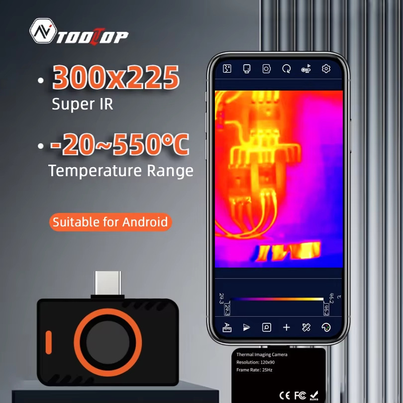 Mobile Phone Thermal Imaging Camera Tooltop T5 120*90 Ultra-Resolution Tisr 300*225