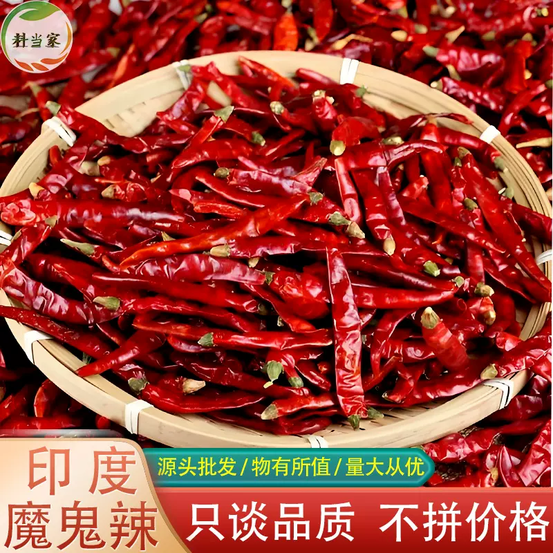 魔鬼辣500g印度辣椒提辣增辣巨辣型辣椒火锅卤味用料魔鬼辣椒
