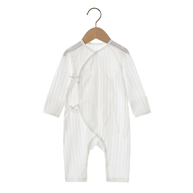 Recién nacido aire acondicionado ropa verano manga larga mono bebé mameluco bebé protección del vientre