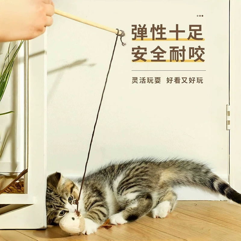 Кошачья игрушка дразнящая кошачья палка кошачье самоукрашение маленькая мышь с колокольчиком с колокольчиком, кусает кошку котёнка потребляет физические принадлежности